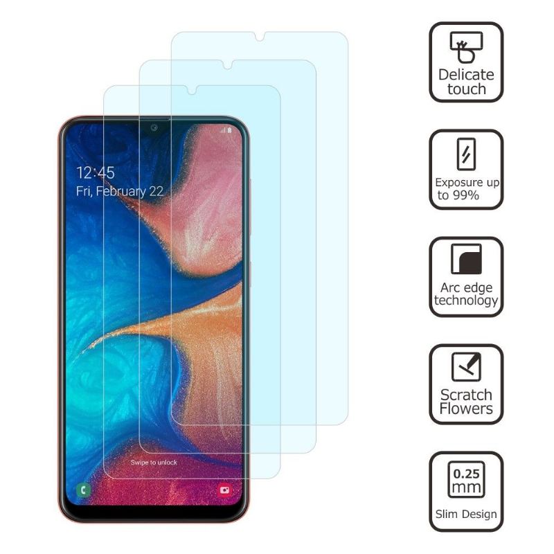 Samsung Galaxy A20E - Härdat Glasfilm 2-Pack