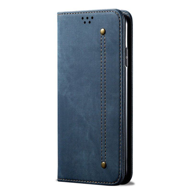 Folio-fodral Xiaomi Redmi Note 12 Pro Plus Läderfodral Denim Tyg