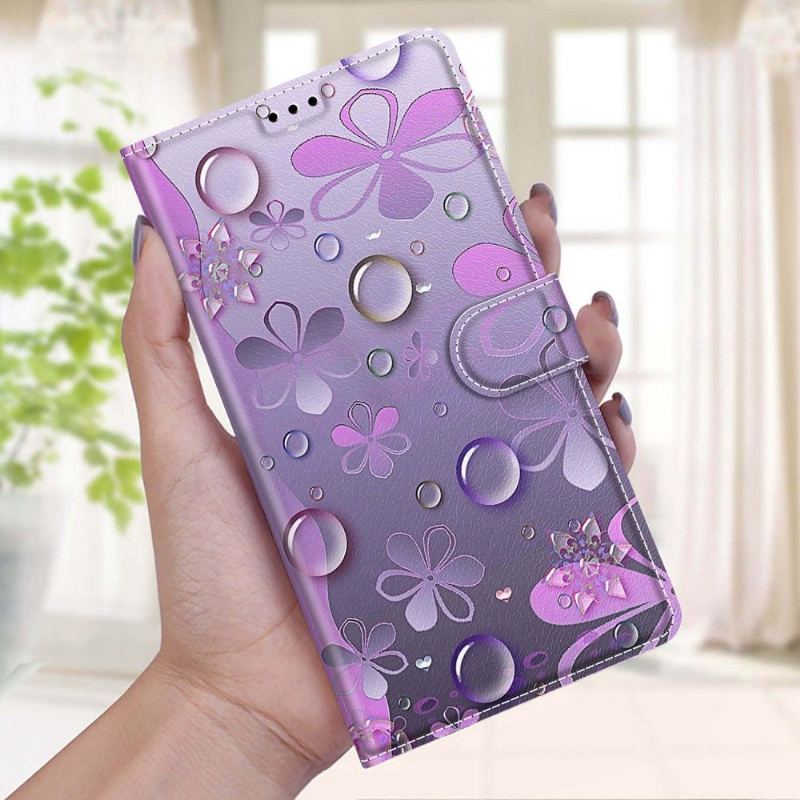 Fodral För Xiaomi Redmi Note 11 / Note 11S Hemming Violett Blommor Illustration