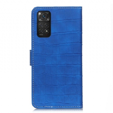 Folio-fodral För Xiaomi Redmi Note 11 / Note 11S Croc Look-sömmar