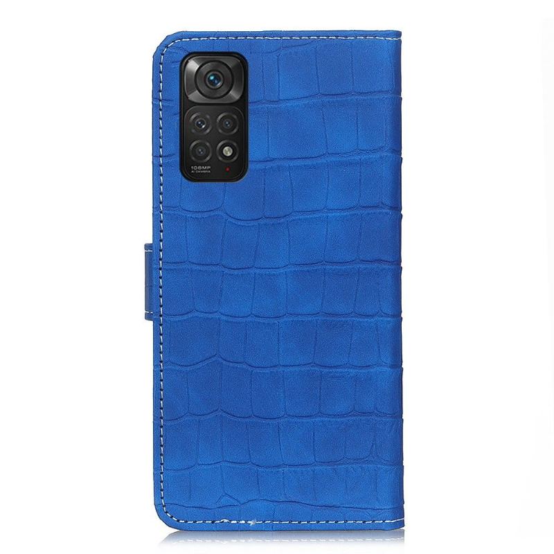 Folio-fodral För Xiaomi Redmi Note 11 / Note 11S Croc Look-sömmar