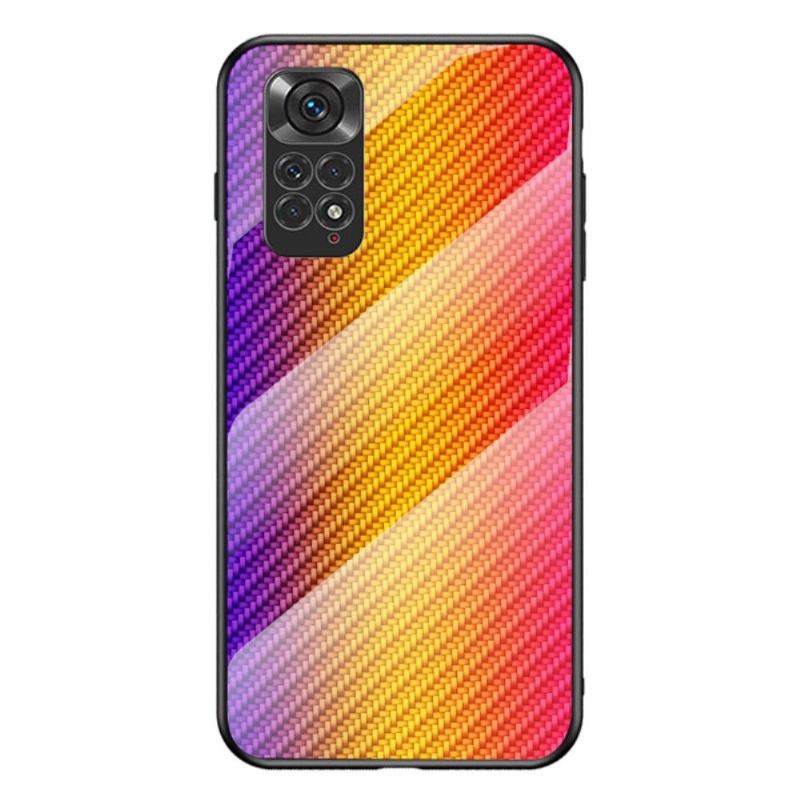 Skal För Xiaomi Redmi Note 11 / Note 11S Härdat Glas I Kolfiberstil