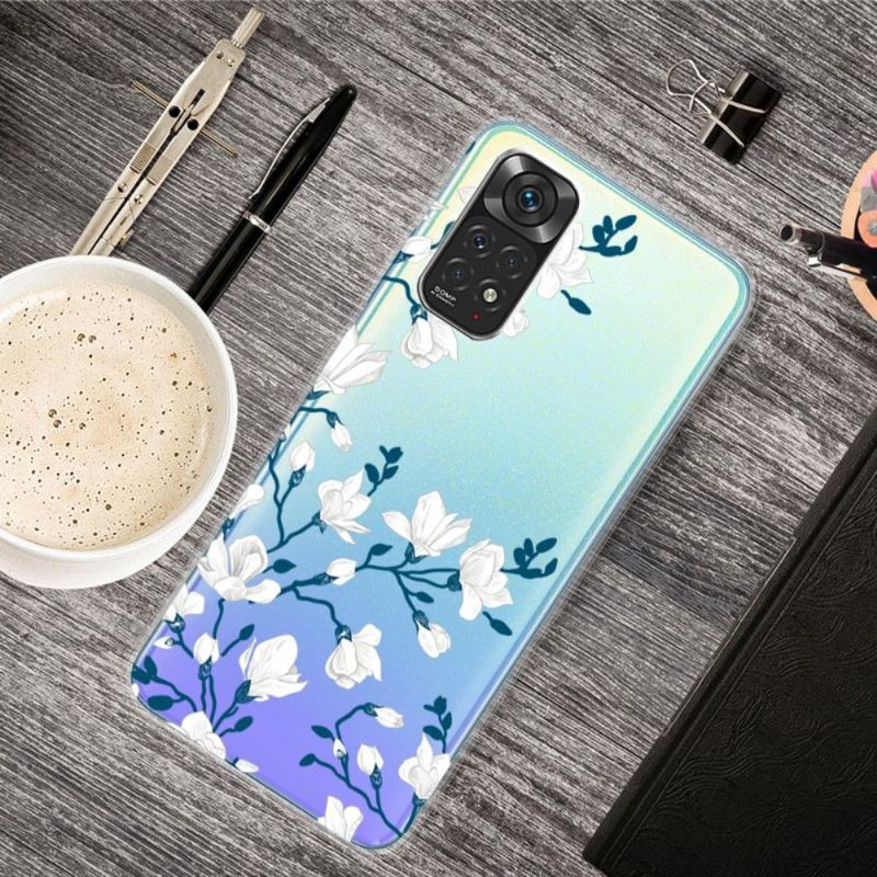 Skal För Xiaomi Redmi Note 11 / Note 11S Hemming Vita Blommor