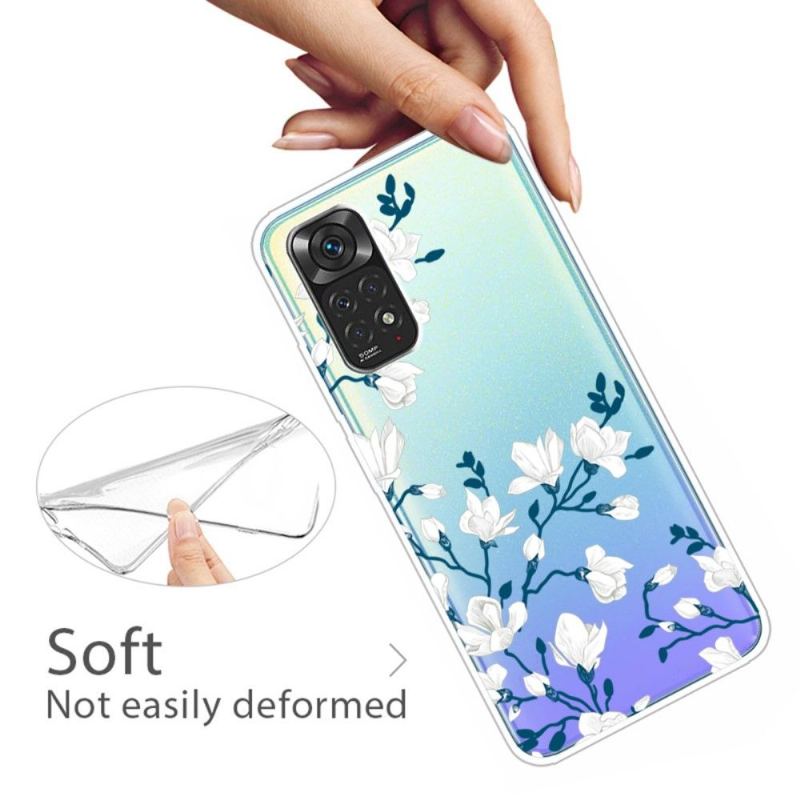 Skal För Xiaomi Redmi Note 11 / Note 11S Hemming Vita Blommor