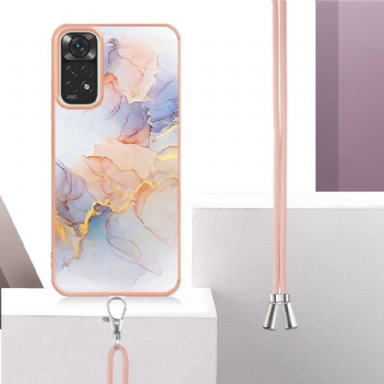 Skal För Xiaomi Redmi Note 11 / Note 11S Med Snodd Färgad Marmor