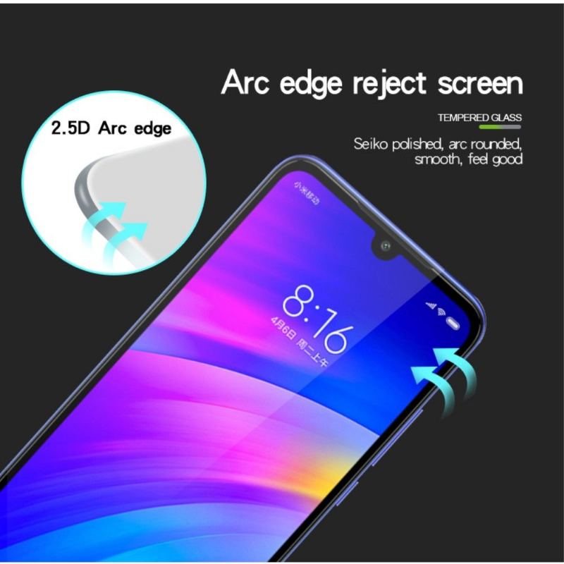 Xiaomi Redmi 7 - Skärmskydd Av Härdat Glas I Full Storlek - Svart