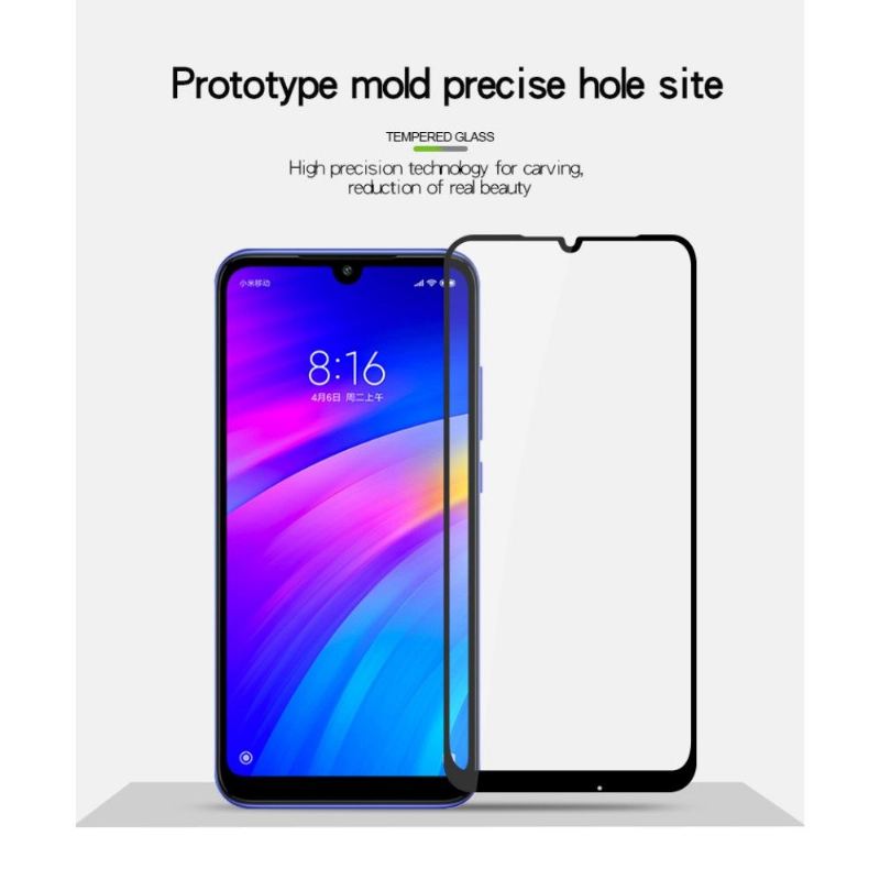 Xiaomi Redmi 7 - Skärmskydd Av Härdat Glas I Full Storlek - Svart