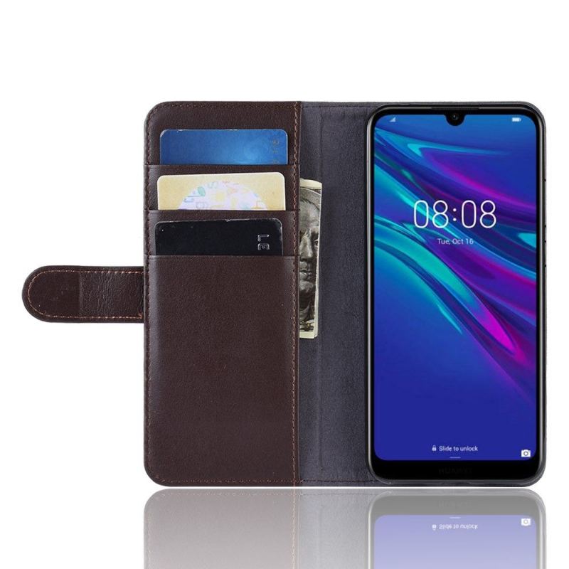 Fodral Case För Huawei Y6 2019 Premiumläder - Brun