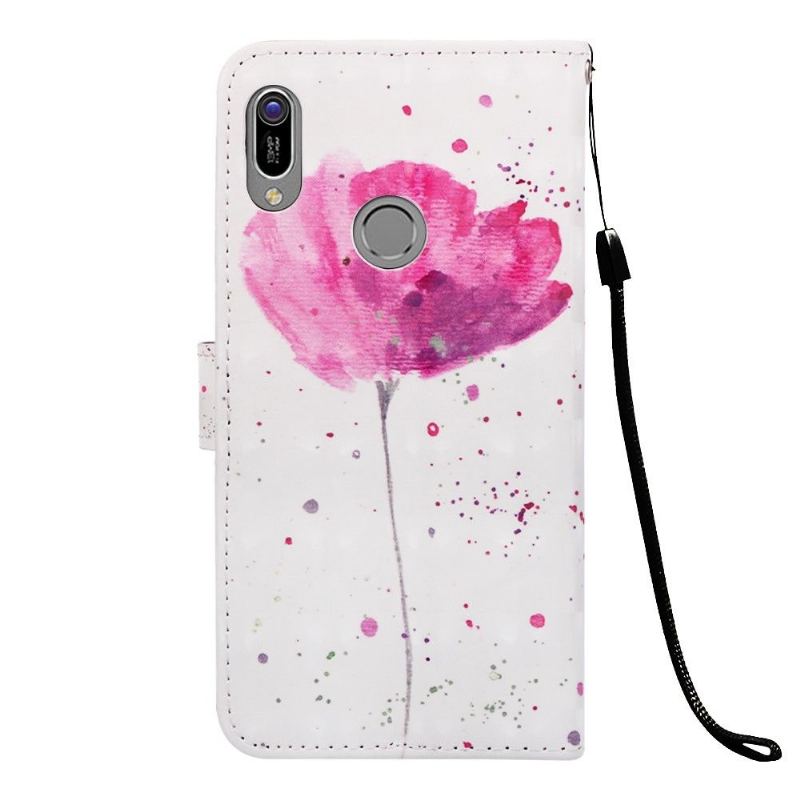 Fodral För Huawei Y6 2019 Hemming Med Kedjar Rosa Blomma