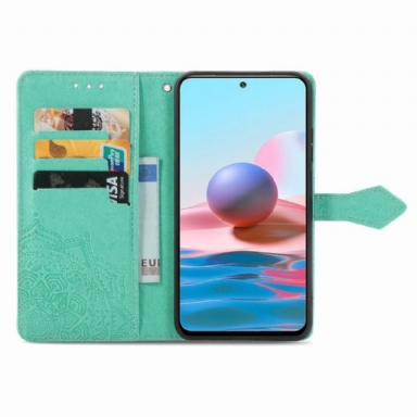 Folio-fodral För Xiaomi Redmi Note 10 Fallskydd Mandalakorthållare