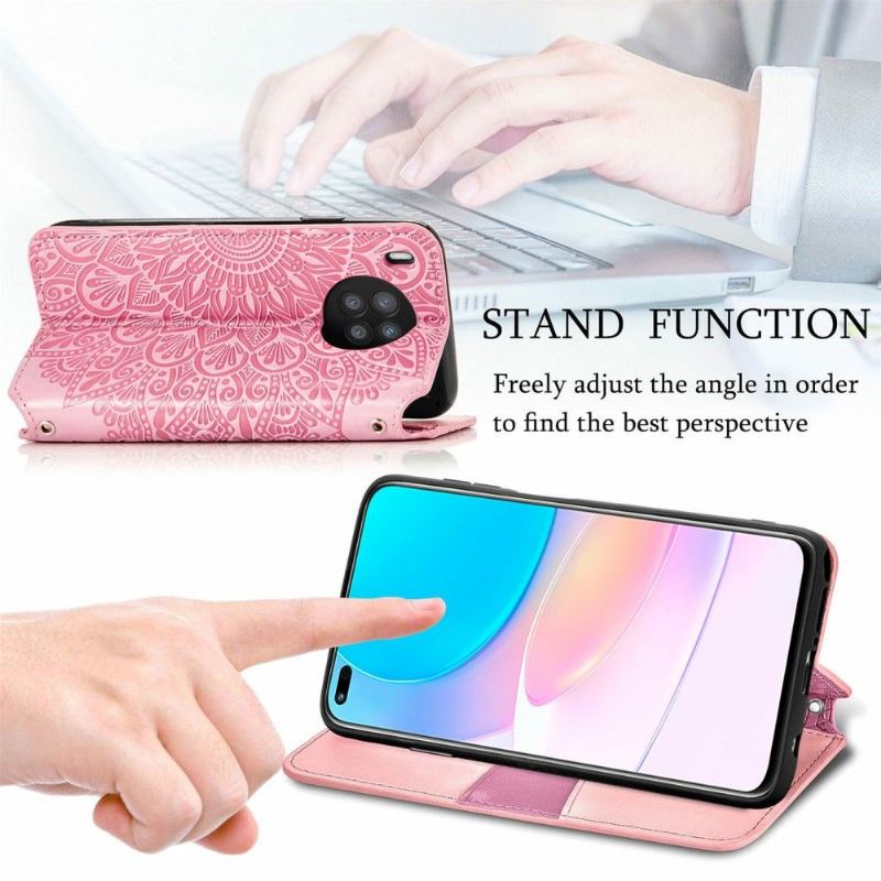 Läderfodral För Honor 50 Lite / Huawei Nova 8i Folio-fodral Flip Chic Mandala