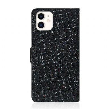 Fodral För iPhone 12 Mini Hemming Glitterkorthållare