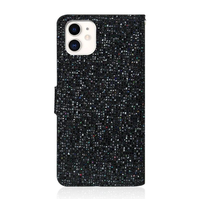 Fodral För iPhone 12 Mini Hemming Glitterkorthållare