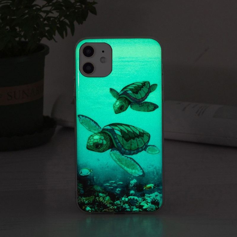 Skal För iPhone 12 Mini Bedrijf Fluorescerande Sköldpaddor