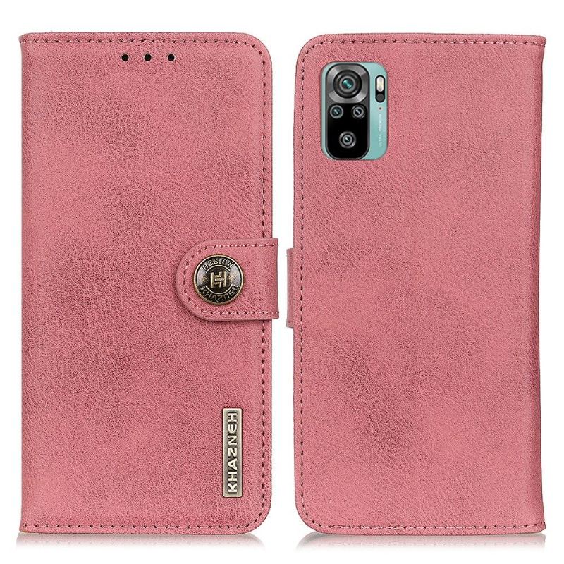 Läderfodral För Xiaomi Redmi Note 10 4G / Note 10S Khazneh Lädereffektkorthållare
