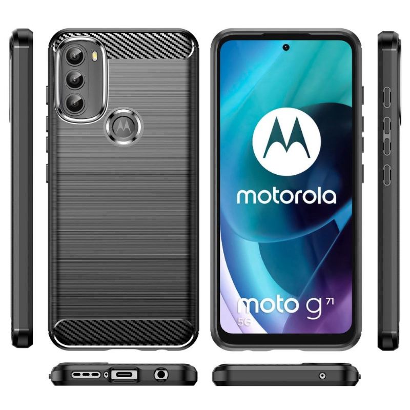 Skal För Motorola Moto G71 5G Borstad Silikoneffekt