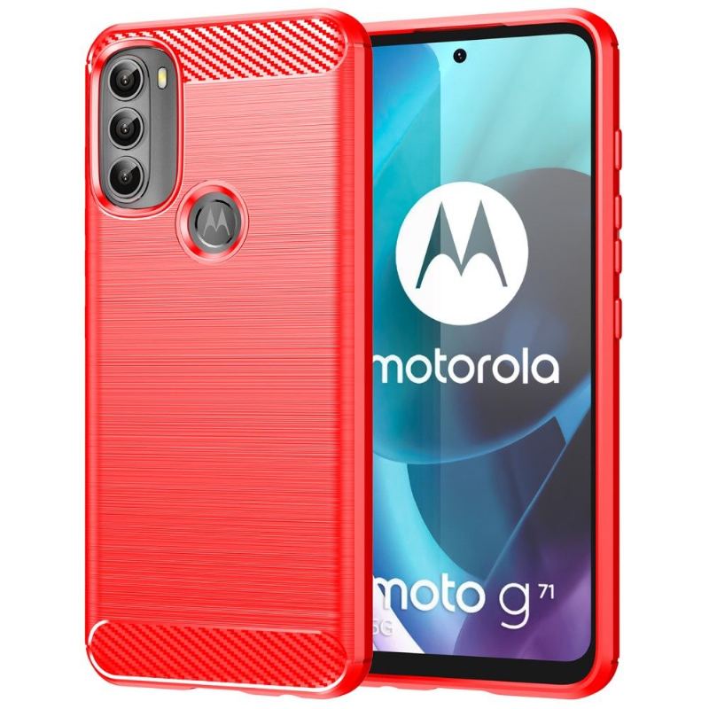 Skal För Motorola Moto G71 5G Borstad Silikoneffekt