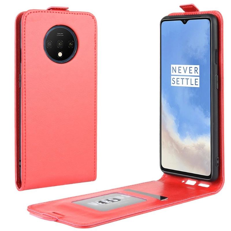 Fodral För OnePlus 7T Hemming Folio-fodral Vertikal Konstläder