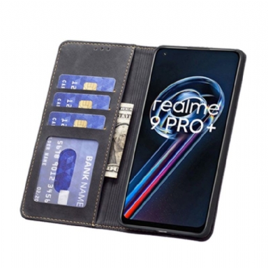 Fodral För Realme 9 Pro Plus Hemming Folio-fodral Binfen Color Flip Konstläder