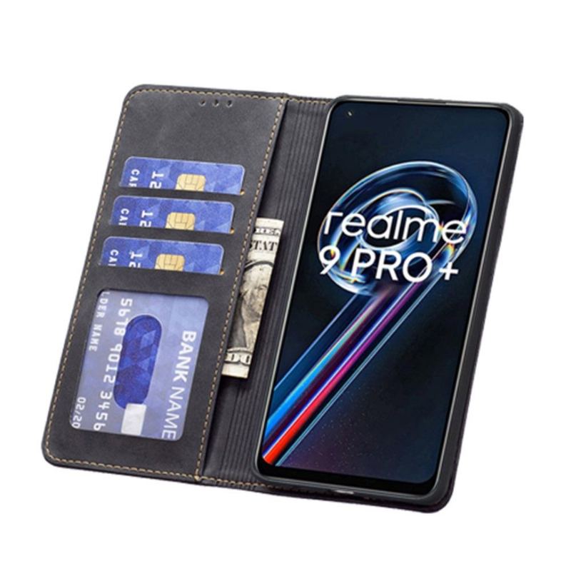 Fodral För Realme 9 Pro Plus Hemming Folio-fodral Binfen Color Flip Konstläder