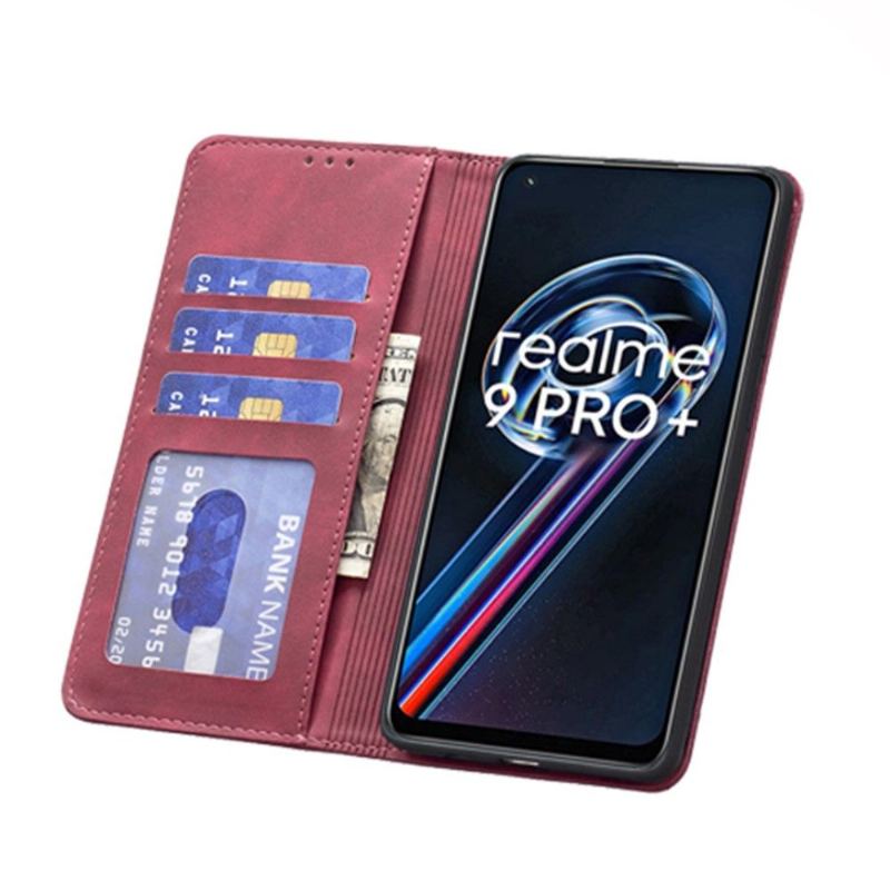 Fodral För Realme 9 Pro Plus Hemming Folio-fodral Binfen Color Flip Konstläder