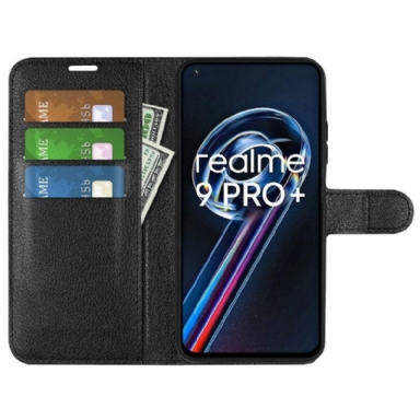 Fodral För Realme 9 Pro Plus Hemming Plånboksfodral Läderstil