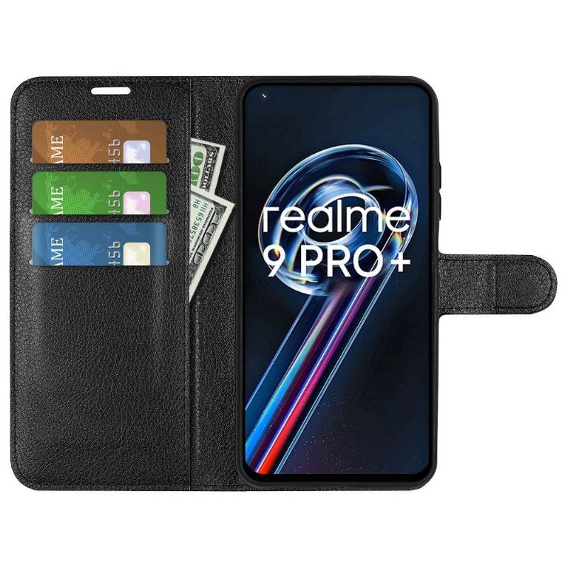 Fodral För Realme 9 Pro Plus Hemming Plånboksfodral Läderstil