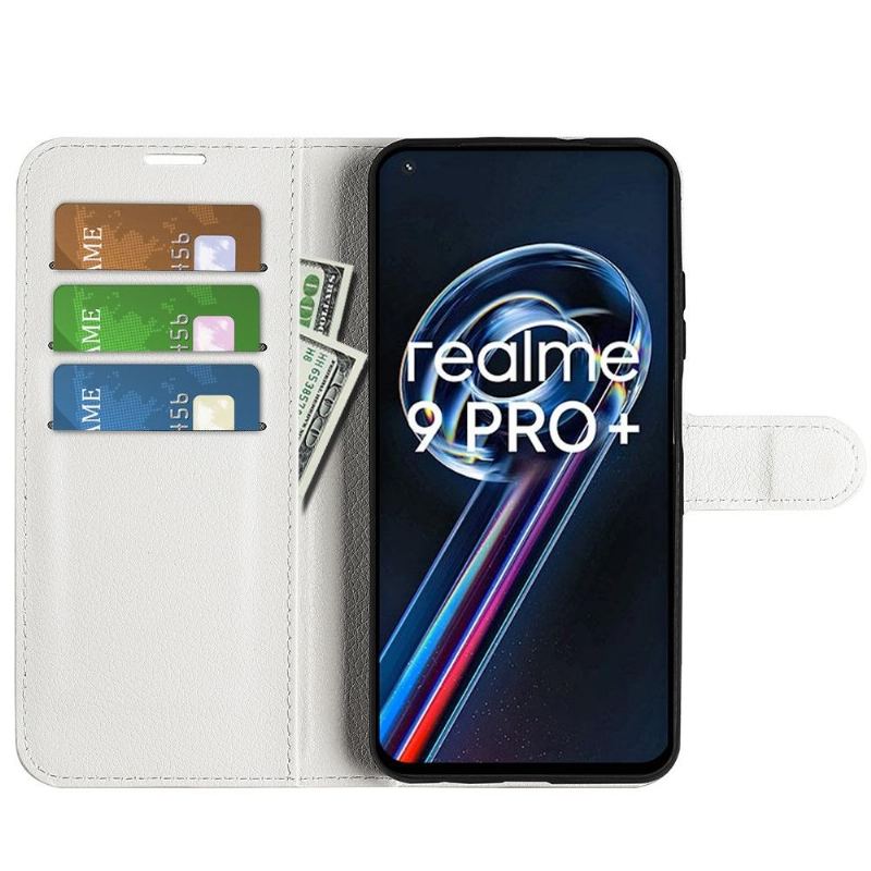 Fodral För Realme 9 Pro Plus Hemming Plånboksfodral Läderstil