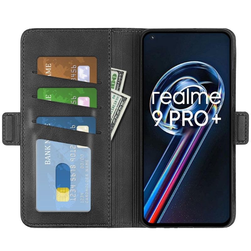 Fodral För Realme 9 Pro Plus Plånboksfodral Matt Konstläderfodral