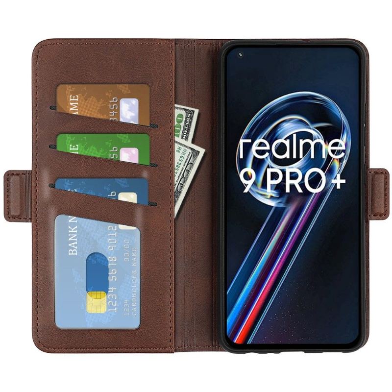 Fodral För Realme 9 Pro Plus Plånboksfodral Matt Konstläderfodral