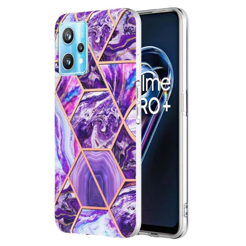 Skal För Realme 9 Pro Plus Marmorgeometrimönster