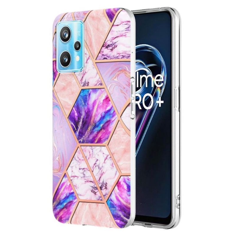 Skal För Realme 9 Pro Plus Marmorgeometrimönster