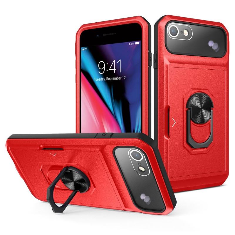 Skal För iPhone SE 2022 Bedrijf Multifunktionskorthållare Och Stativ
