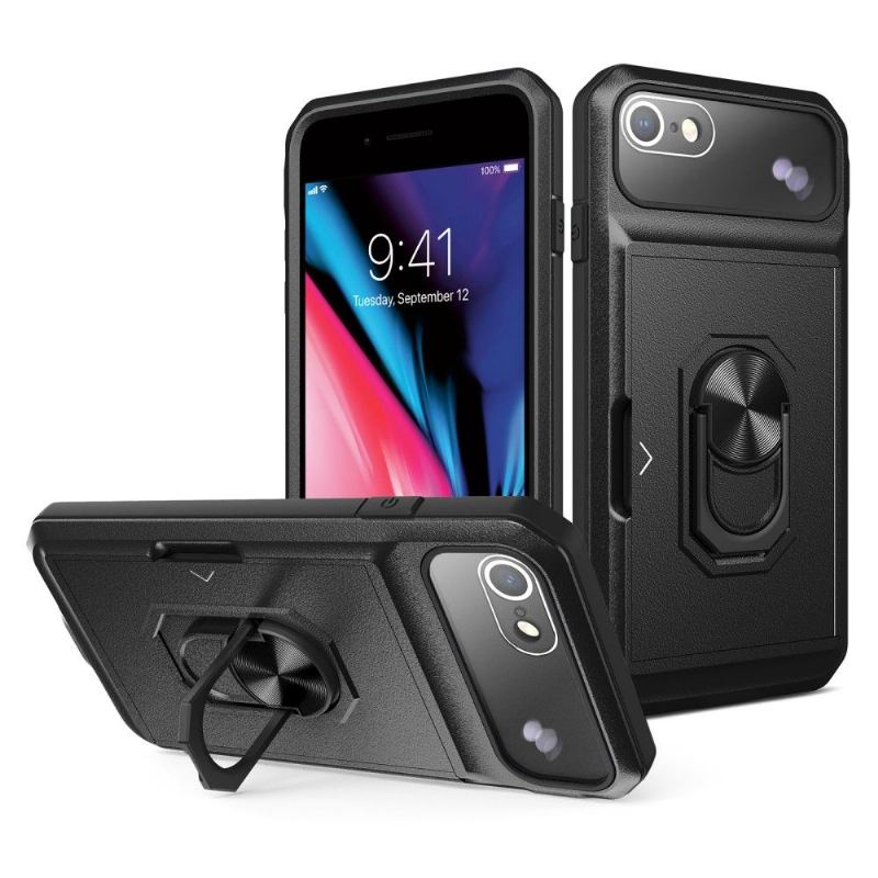 Skal För iPhone SE 2022 Bedrijf Multifunktionskorthållare Och Stativ