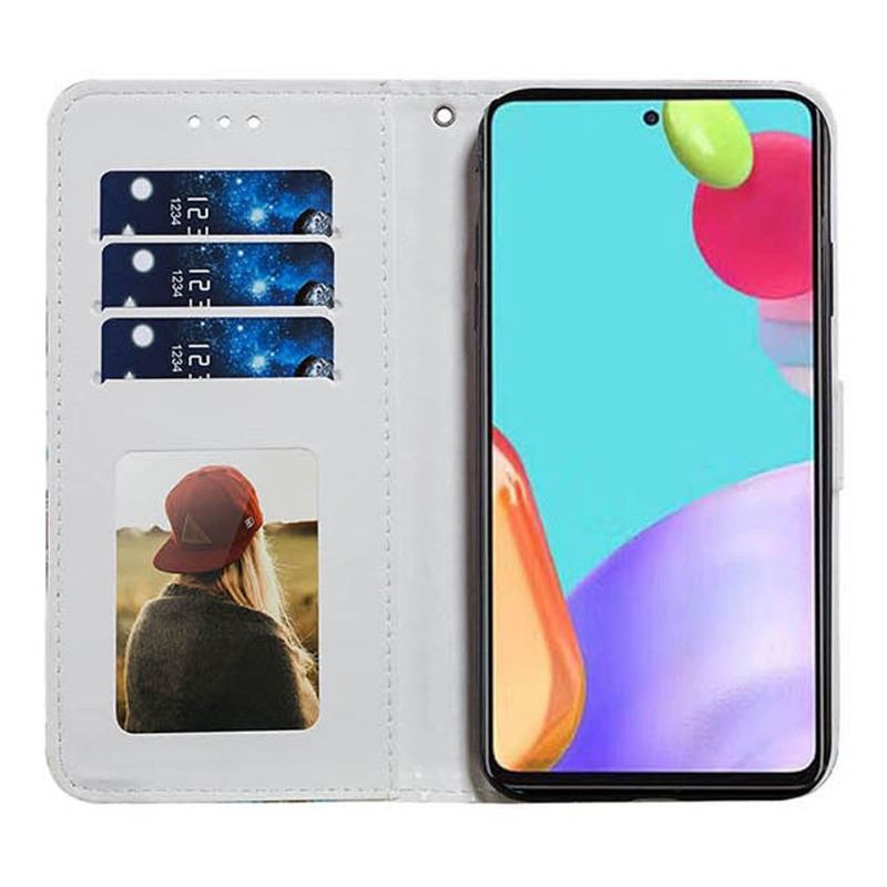 Folio-fodral För Samsung Galaxy A72 4G / A72 5G Fallskydd Designtrianglar