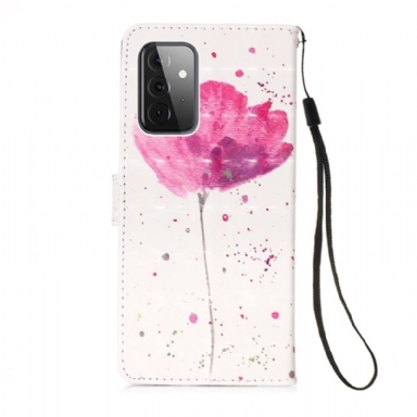 Folio-fodral För Samsung Galaxy A72 4G / A72 5G Fallskydd Rosa Blomma