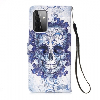 Läderfodral För Samsung Galaxy A72 4G / A72 5G Calavera Mönster