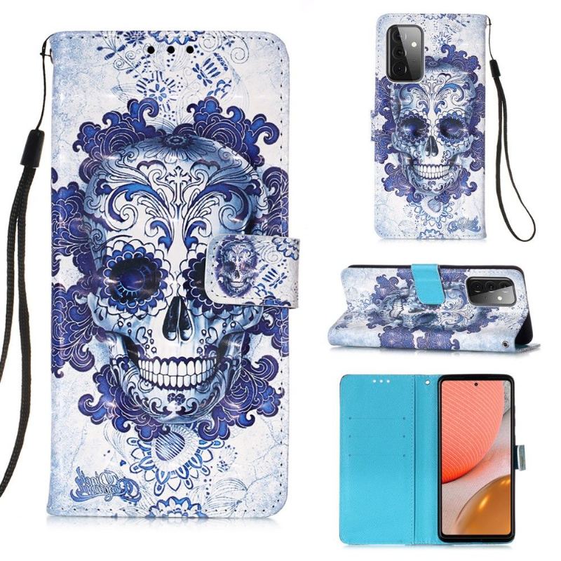 Läderfodral För Samsung Galaxy A72 4G / A72 5G Calavera Mönster