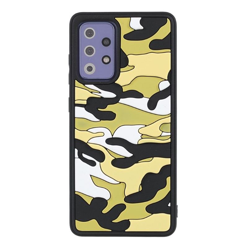 Skal För Samsung Galaxy A72 4G / A72 5G Hemming Robust Militär Kamouflage