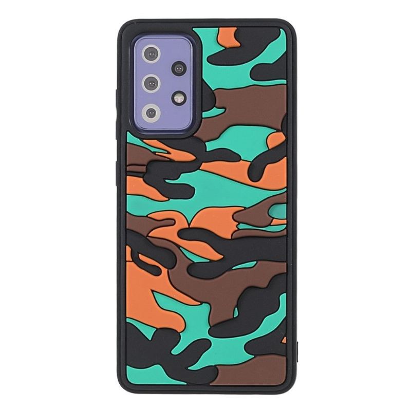 Skal För Samsung Galaxy A72 4G / A72 5G Hemming Robust Militär Kamouflage