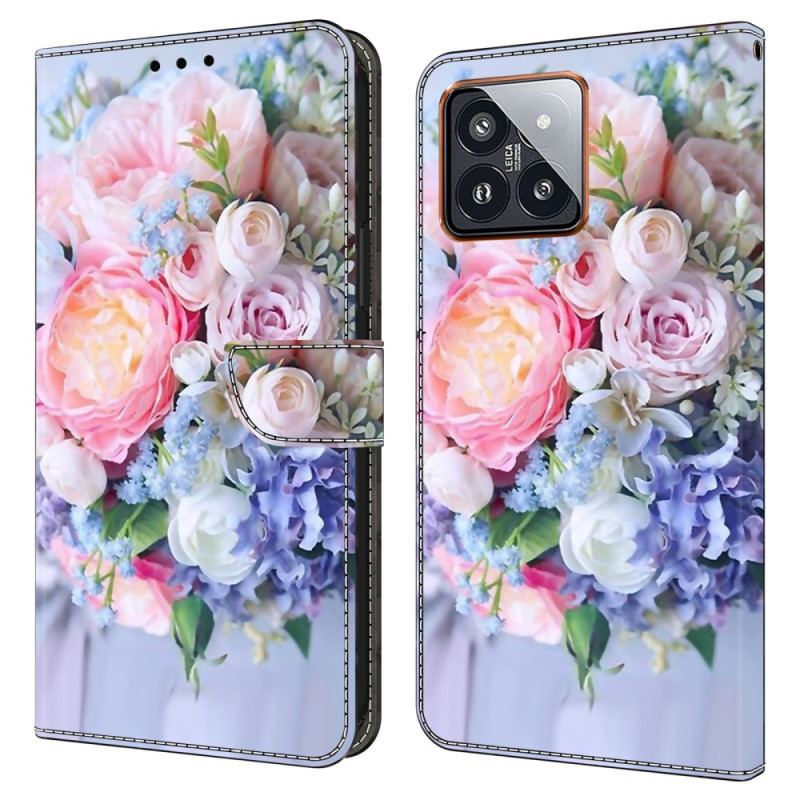 Fodral Xiaomi 14 Pro Färgglada Blommor