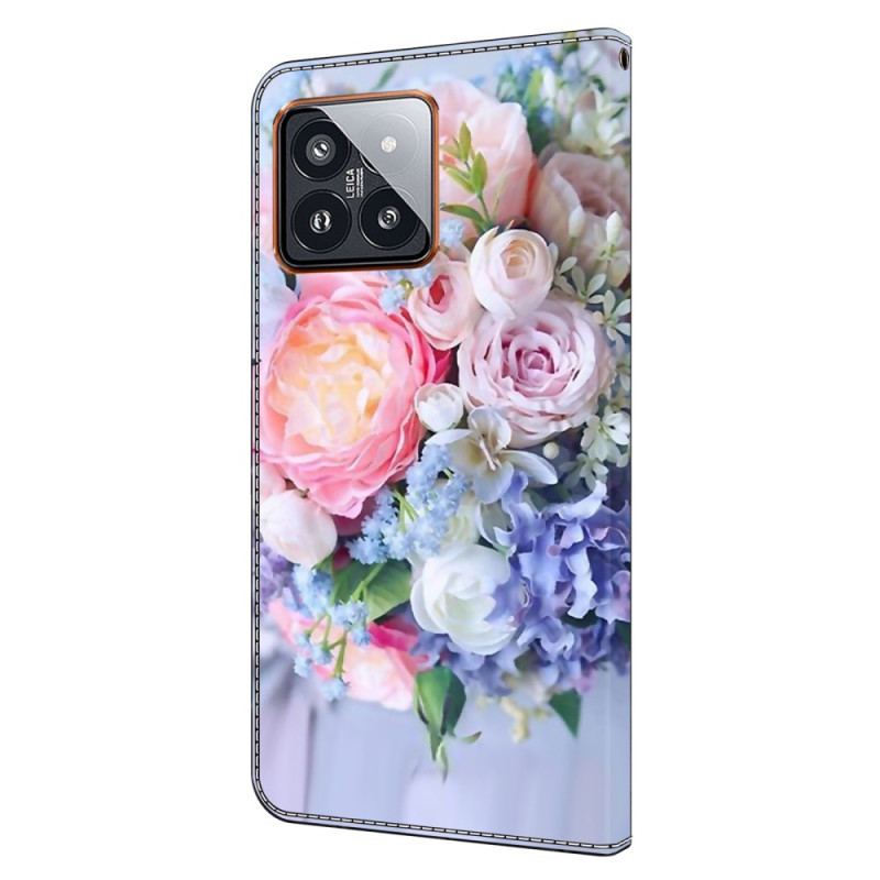 Fodral Xiaomi 14 Pro Färgglada Blommor