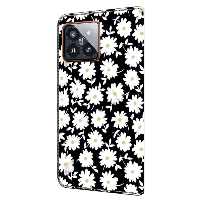 Läderfodral Xiaomi 14 Pro Telefonfodral Blommig