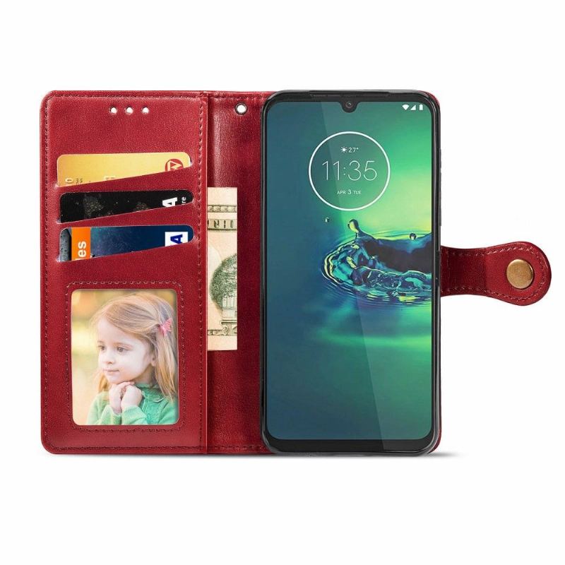 Folio-fodral För Motorola Moto G8 Plus Indila Korthållare I Konstläder