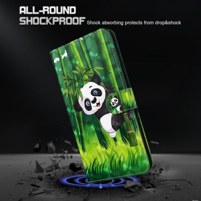 Skyddsfodral Poco C65 Bambu Panda Med Rem