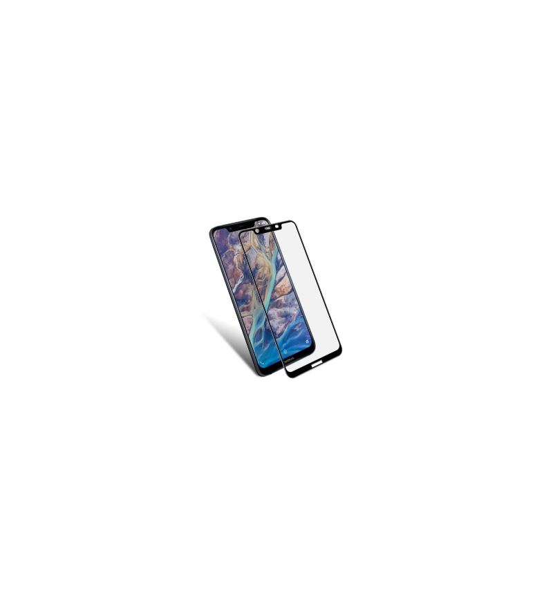 Nokia 7.1 Full Size Skärmskydd I Härdat Glas - Svart