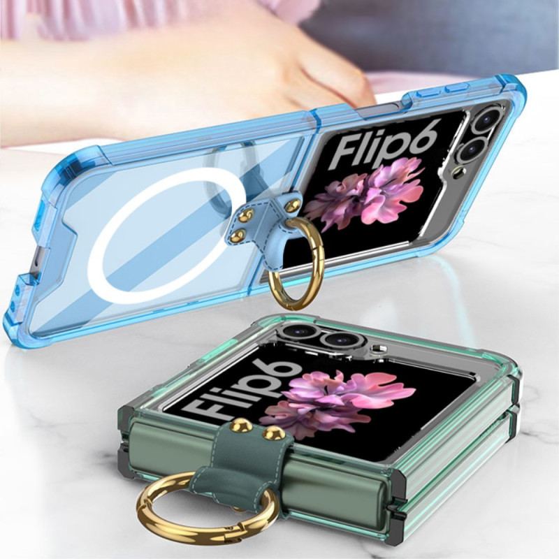 Skal Samsung Galaxy Z Flip 6 Transparent Ringhållare Kompatibel Magsafe Gkk