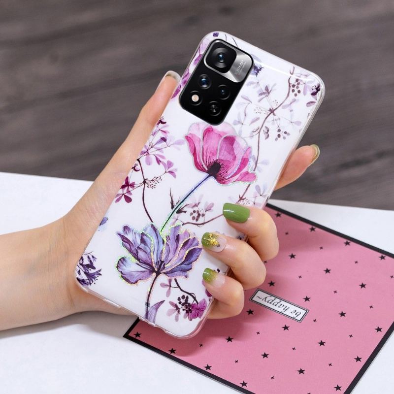 Skal För Xiaomi Redmi Note 11 Pro Plus 5G Bedrijf Violett Blomma