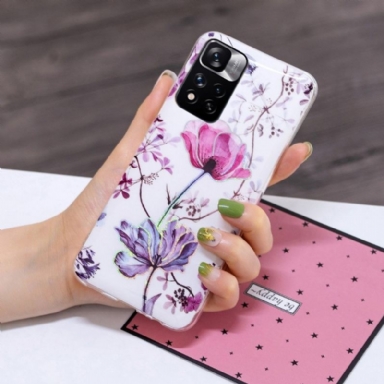 Skal För Xiaomi Redmi Note 11 Pro Plus 5G Bedrijf Violett Blomma