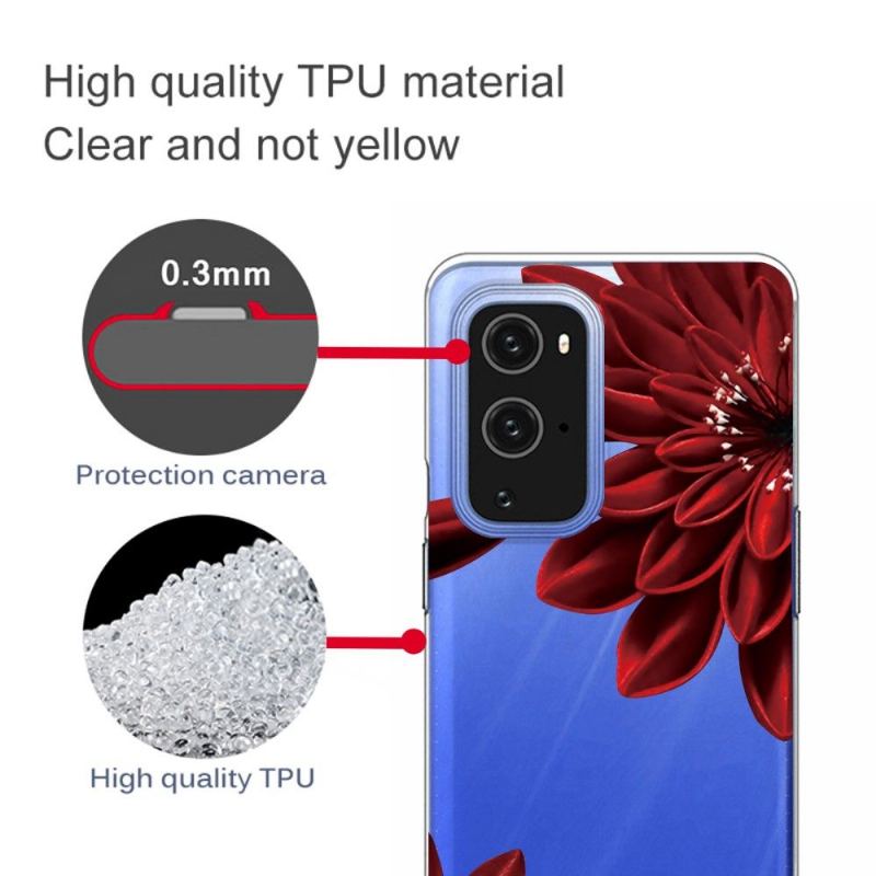 Skal För OnePlus 9 Pro Bedrijf Röda Blommor